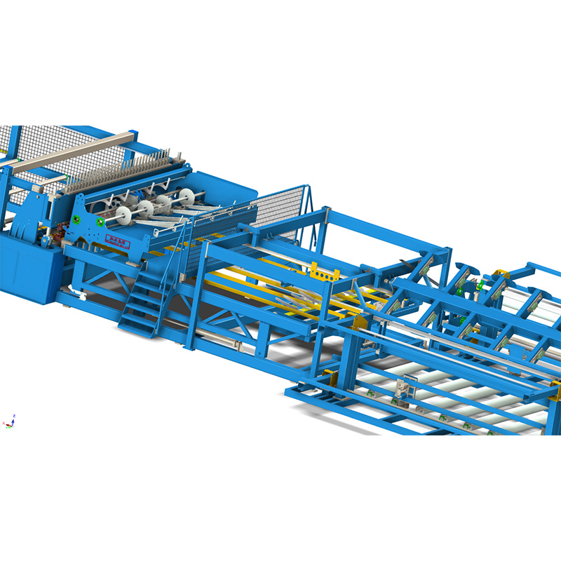 Mechanical wire hanging, automatic wire feeding, automatic mesh turning and mesh dropping, steel mesh welding machine